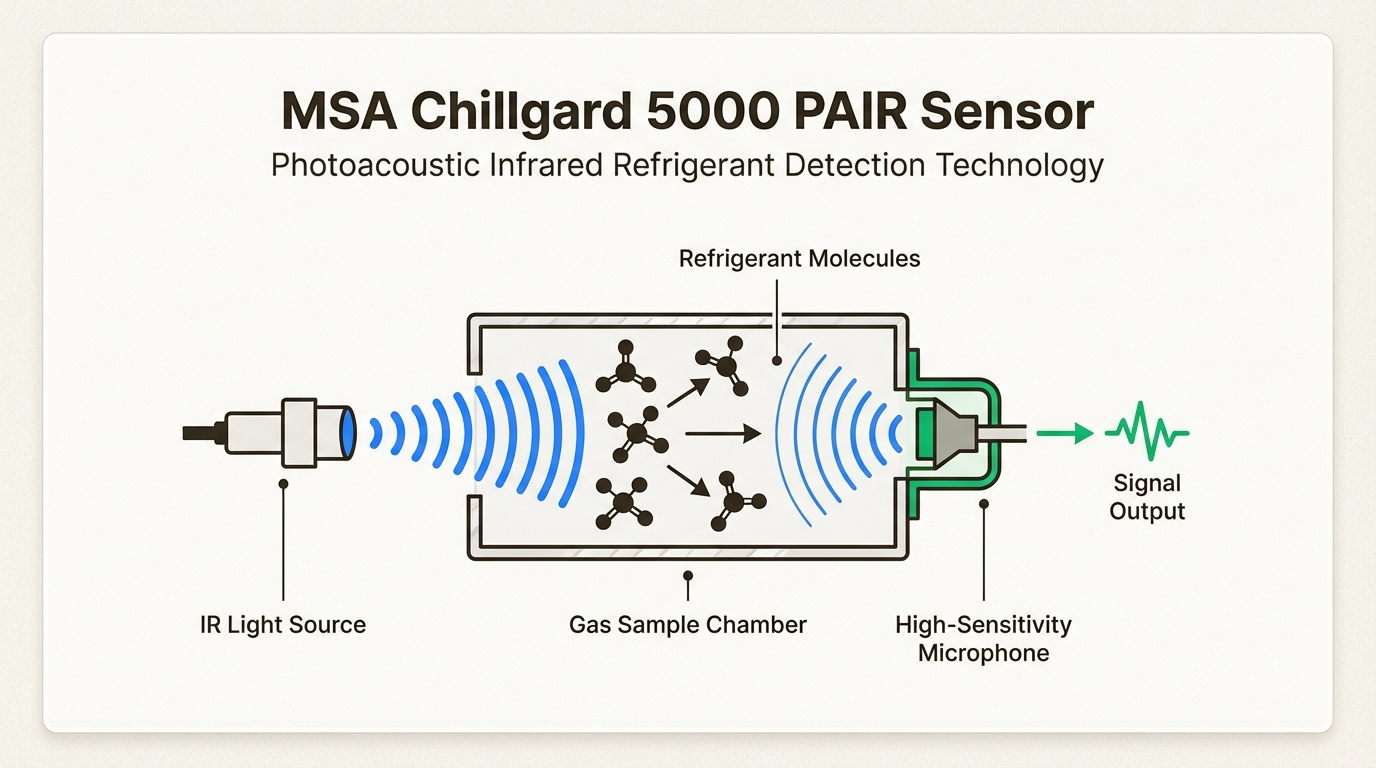 Photoacoustic infrared technology for stable, high-precision detection of refrigerant leaks
